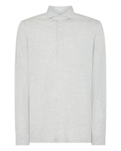 Load image into Gallery viewer, Men's Antibes Cotton Cashmere Polo Shirt Light Grey