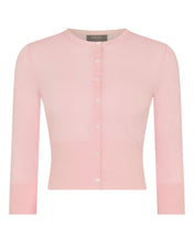 Load image into Gallery viewer, N.Peal Women's Darcie Superfine Cashmere Cropped Cardigan Blush Pink