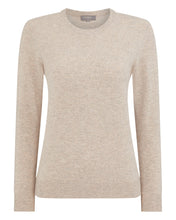 Load image into Gallery viewer, N.Peal Women's Evie Classic Round Neck Cashmere Jumper Oatmeal Brown