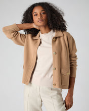 Load image into Gallery viewer, N.Peal Women's Collared Milano Cashmere Jacket Sahara Brown