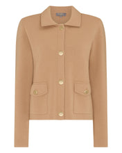 Load image into Gallery viewer, N.Peal Women's Collared Milano Cashmere Jacket Sahara Brown