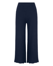 Load image into Gallery viewer, N.Peal Women's Wave Stitch Cashmere Silk Trouser Navy Blue