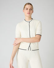Load image into Gallery viewer, N.Peal Women's Cotton Cashmere Short Sleeve Cardigan New Ivory White