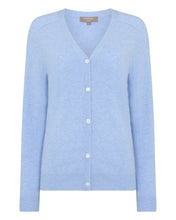Load image into Gallery viewer, N.Peal Women's Lara V Neck Cashmere Cardigan Cornflower Blue