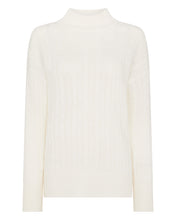 Load image into Gallery viewer, N.Peal Women's Esme Cable Mock Neck Cashmere Jumper New Ivory White