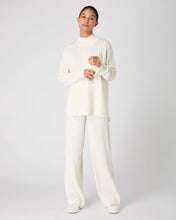 Load image into Gallery viewer, N.Peal Women's Esme Cable Mock Neck Cashmere Jumper New Ivory White