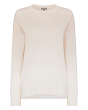 Load image into Gallery viewer, N.Peal Women's Dip Dye Round Neck Cashmere Jumper Almond White