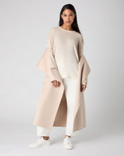 Load image into Gallery viewer, N.Peal Women's Dip Dye Round Neck Cashmere Jumper Almond White