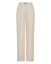 Load image into Gallery viewer, N.Peal Women's Florence Linen Trouser Oat Brown