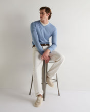 Load image into Gallery viewer, N.Peal Men's Conduit Fine Gauge Cashmere V Neck Jumper Cornflower Blue