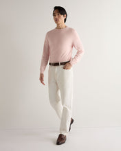 Load image into Gallery viewer, N.Peal Men's Oxford Round Neck Cashmere Jumper Blossom Pink