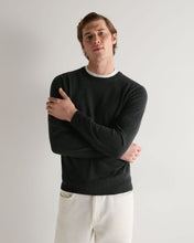 Load image into Gallery viewer, Men's Oxford Round Neck Cashmere Jumper Dark Charcoal Grey