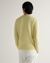 Load image into Gallery viewer, N.Peal Men's Oxford Round Neck Cashmere Jumper Granita Yellow