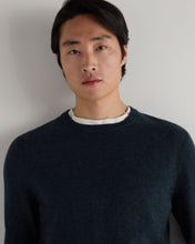 Load image into Gallery viewer, N.Peal Men's Oxford Round Neck Cashmere Jumper Indigo Blue