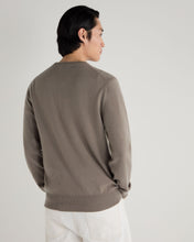 Load image into Gallery viewer, N.Peal Men's Oxford Round Neck Cashmere Jumper Vintage Khaki Green