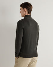 Load image into Gallery viewer, N.Peal Men's Knightsbridge Full Zip Cashmere Jumper Arabica Khaki Green