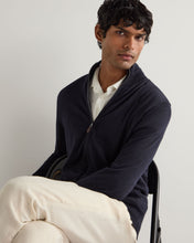 Load image into Gallery viewer, N.Peal Men's Hyde Fine Gauge Cashmere Full Zip Jumper Navy Blue