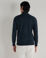 Load image into Gallery viewer, N.Peal Men's Carnaby Half Zip Cashmere Jumper Indigo Blue