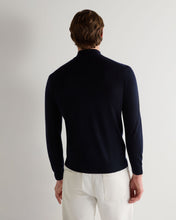 Load image into Gallery viewer, N.Peal Men's Fine Gauge Cashmere Turtle Neck Jumper Navy Blue