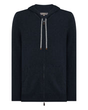 Load image into Gallery viewer, N.Peal Men's Ladbroke Cashmere Hoodie Indigo Blue