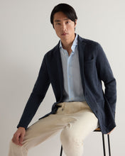 Load image into Gallery viewer, N.Peal Men's Marlborough Fine Gauge Cashmere Jacket Indigo Blue