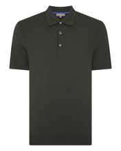 Load image into Gallery viewer, N.Peal Men's Polzeath Cotton Cashmere Polo T-Shirt Arabica Khaki Green