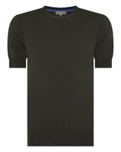Load image into Gallery viewer, N.Peal Men's Newquay Cotton Cashmere T-Shirt Arabica Khaki Green