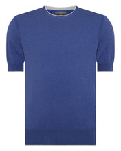 Load image into Gallery viewer, N.Peal Men's Newquay Cotton Cashmere T-Shirt Denim Blue