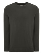 Load image into Gallery viewer, N.Peal Men's Shoreditch Round Neck Cashmere Jumper Arabica Khaki Green