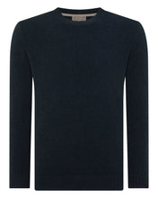 Load image into Gallery viewer, N.Peal Men's Shoreditch Round Neck Cashmere Jumper Indigo Blue