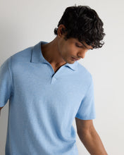 Load image into Gallery viewer, N.Peal Men's Polo Cotton Cashmere T-Shirt Cornflower Blue