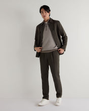 Load image into Gallery viewer, N.Peal Men's Temple Jacquard Half Zip Cashmere Jumper Vintage Khaki Green