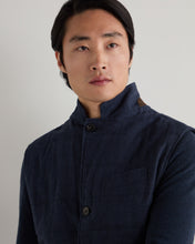 Load image into Gallery viewer, N.Peal Men's Seville Linen Gilet Navy Blue