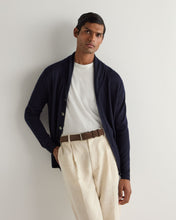 Load image into Gallery viewer, N.Peal Men's Fenchurch Fine Gauge Cashmere Cardigan Navy Blue