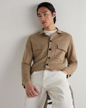 Load image into Gallery viewer, N.Peal Men's Cotton Silk Cashmere Overshirt Taupe Brown