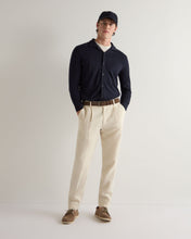 Load image into Gallery viewer, N.Peal Men's Cuban Cotton Blend Collar Overshirt Navy Blue