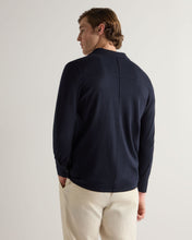 Load image into Gallery viewer, N.Peal Men's Cuban Cotton Blend Collar Overshirt Navy Blue