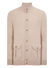 Load image into Gallery viewer, N.Peal Men's Knitted Cashmere Bomber Jacket Ecru White
