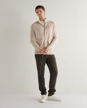 Load image into Gallery viewer, N.Peal Men's Knitted Cashmere Bomber Jacket Ecru White