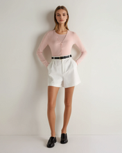 Load image into Gallery viewer, N.Peal Women's Mia Superfine Cashmere V Neck Cardigan Blush Pink
