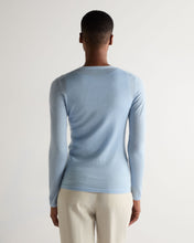 Load image into Gallery viewer, N.Peal Women's Mia Superfine Cashmere V Neck Cardigan Pale Blue