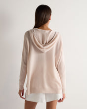 Load image into Gallery viewer, N.Peal Women's Maya Metal Trim Cashmere Hoodie Dusk Pink