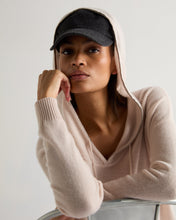 Load image into Gallery viewer, N.Peal Women's Maya Metal Trim Cashmere Hoodie Dusk Pink