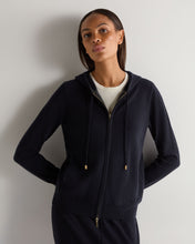 Load image into Gallery viewer, N.Peal Women's Ada Cashmere Hoodie Navy Blue