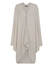 Load image into Gallery viewer, N.Peal Women's Lily Metal Trim Lightweight Cashmere Cape Pebble Grey