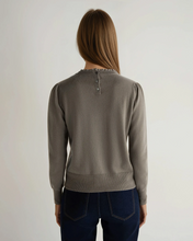 Load image into Gallery viewer, N.Peal Women's Woven Ruffle Cashmere Jumper Vintage Khaki Green