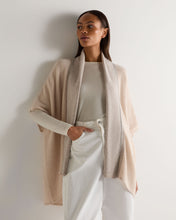 Load image into Gallery viewer, N.Peal Women's Metal Rib Cashmere Cardigan Ecru White