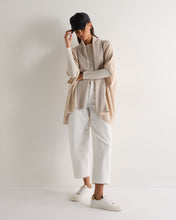 Load image into Gallery viewer, N.Peal Women's Metal Rib Cashmere Cardigan Ecru White