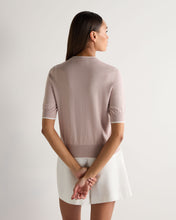 Load image into Gallery viewer, N.Peal Women's Cotton Cashmere Short Sleeve Cardigan Dune Pink