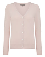 Load image into Gallery viewer, N.Peal Women's Lara V Neck Cashmere Cardigan Dusk Pink